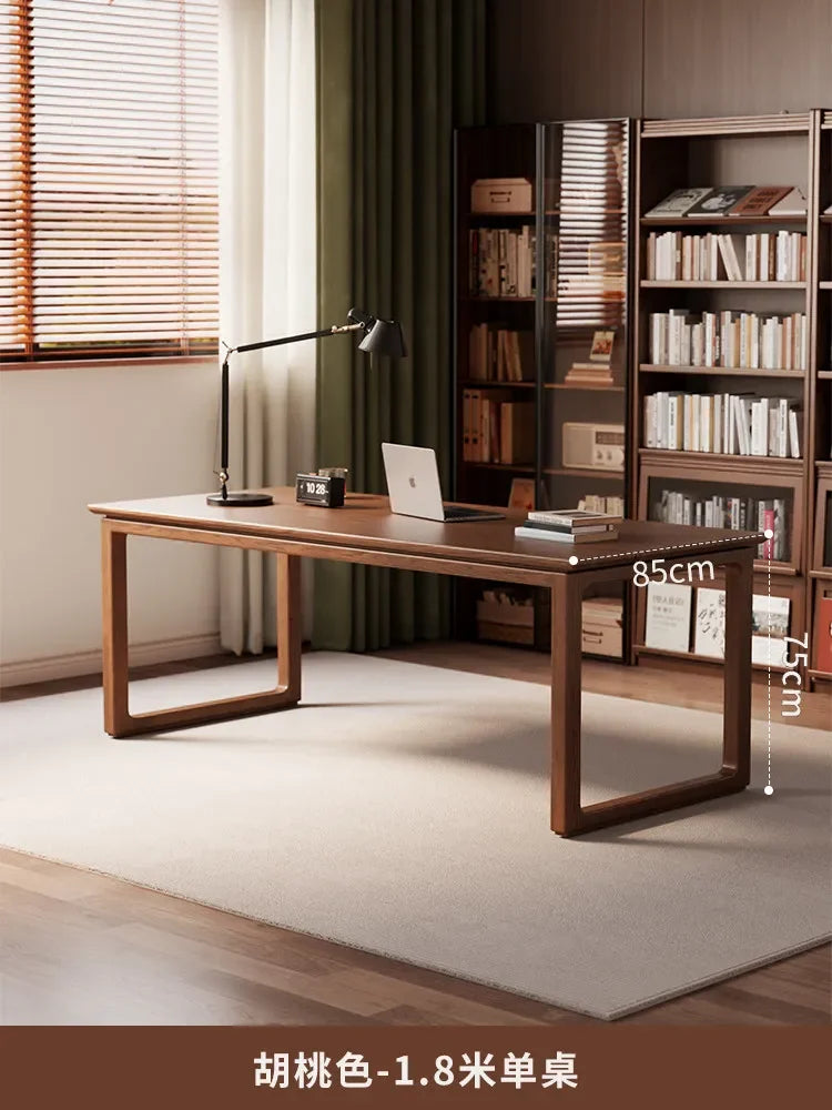 W5.19 Solid Wood Desk Study Room to Living Room Double Office Desk Workbench Home Desk