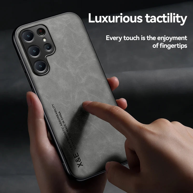 Shockproof Case for Samsung Galaxy S25 S24Ultra S23 S22 Plus S23FE S21FE Protective Cover Magnetic Car Holder Phone Coque Fundas