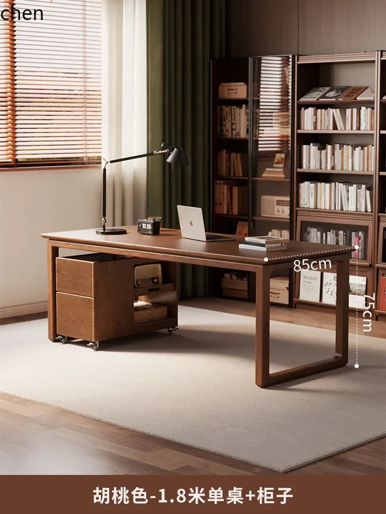 W5.19 Solid Wood Desk Study Room to Living Room Double Office Desk Workbench Home Desk