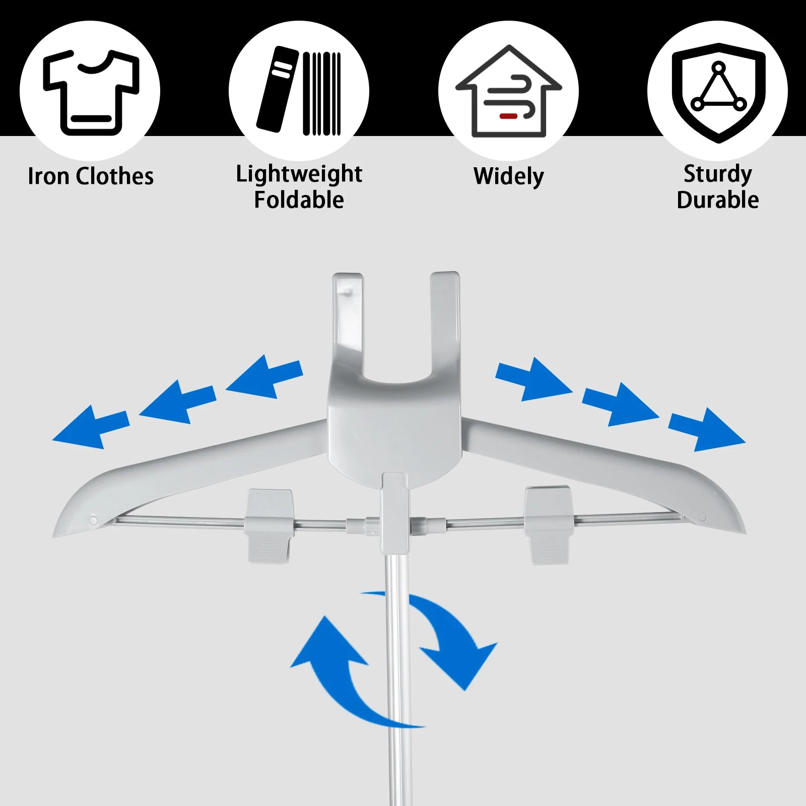 Steamer Stand Telescopic Iron Steam Clothes Hanger 85-160cm Adjustable Height Foldable for Hanging Ironing Clothes Hanger
