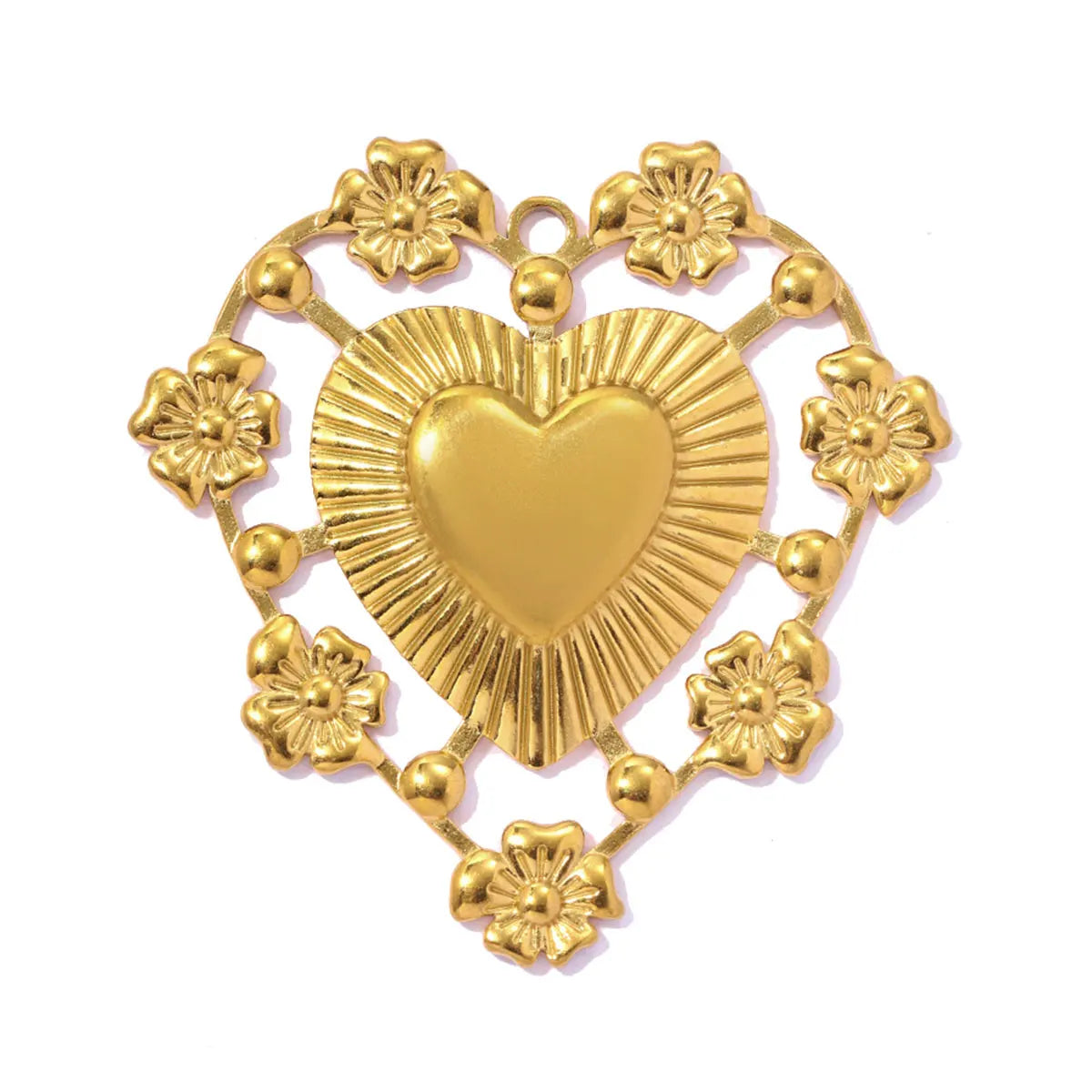 3Pcs/Lot Stainless Steel Flower Sun Charms Gold Color Pendant For DIY Making Earrings Necklace Fashion Accessories Wholesale