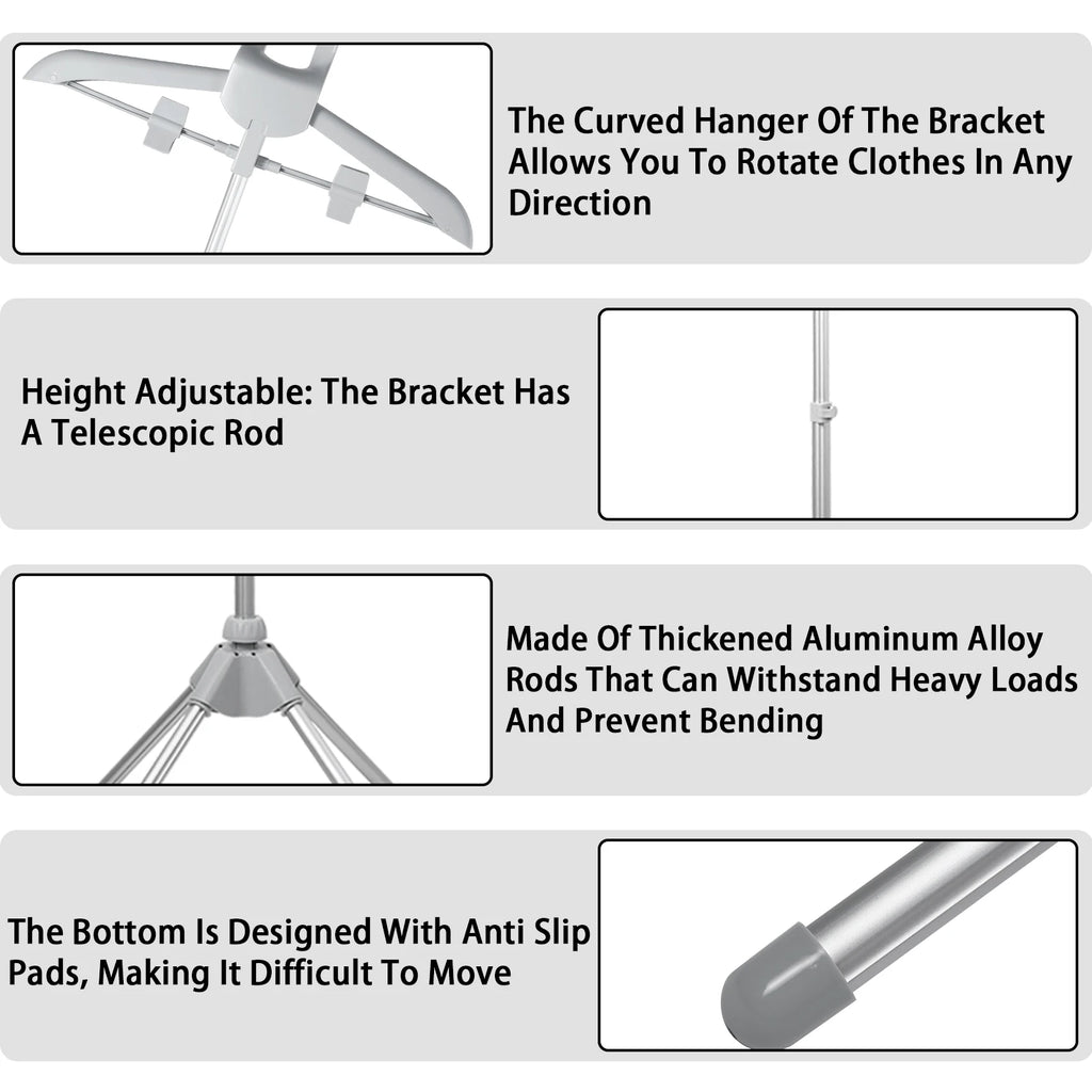 Steamer Stand Telescopic Iron Steam Clothes Hanger 85-160cm Adjustable Height Foldable for Hanging Ironing Clothes Hanger