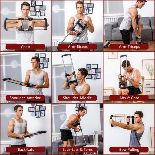Push down Bar, Chest Exerciser at Home Workout Equipment | Upper Body Strength Trainer for Chest, Arm, Shoulder, Back and Abs, Home Fitness Equipment