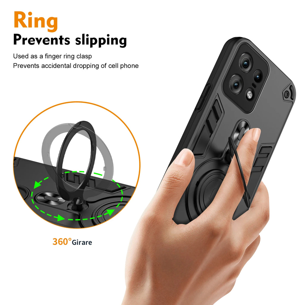 360 ° Rotating Metal Car Bracket Ring Reverse Magsafe Magnetic Armor Phone Case For Motorola Moto EDGE 50 40 PRO 40Neo 50Neo