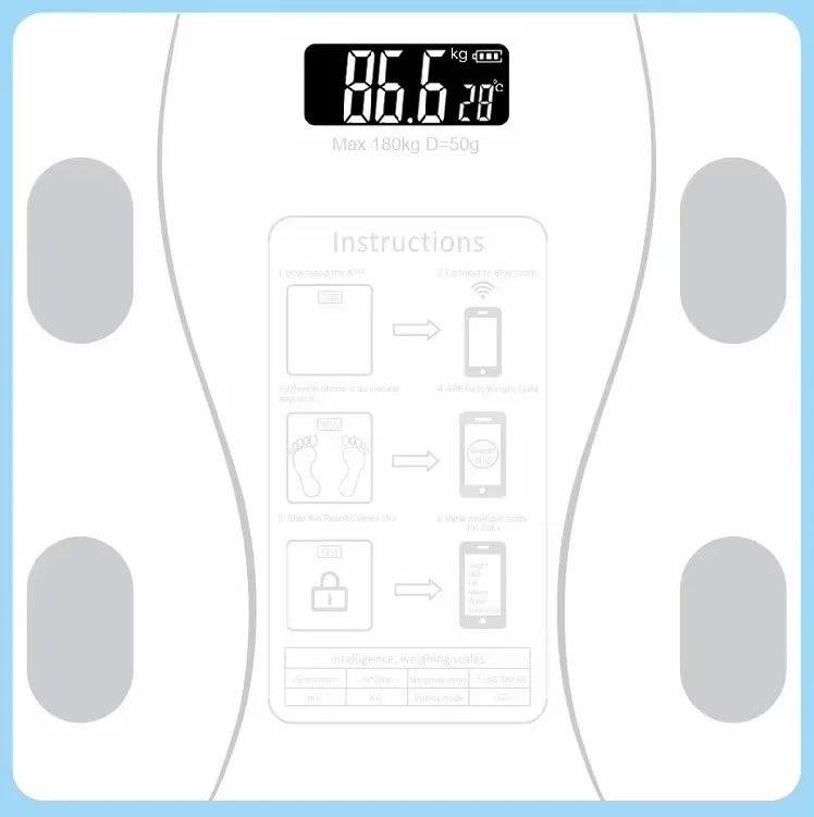 Electronic Scale Bluetooth Weighing Scale Home Charging Healthy Body Scale Weight Scale