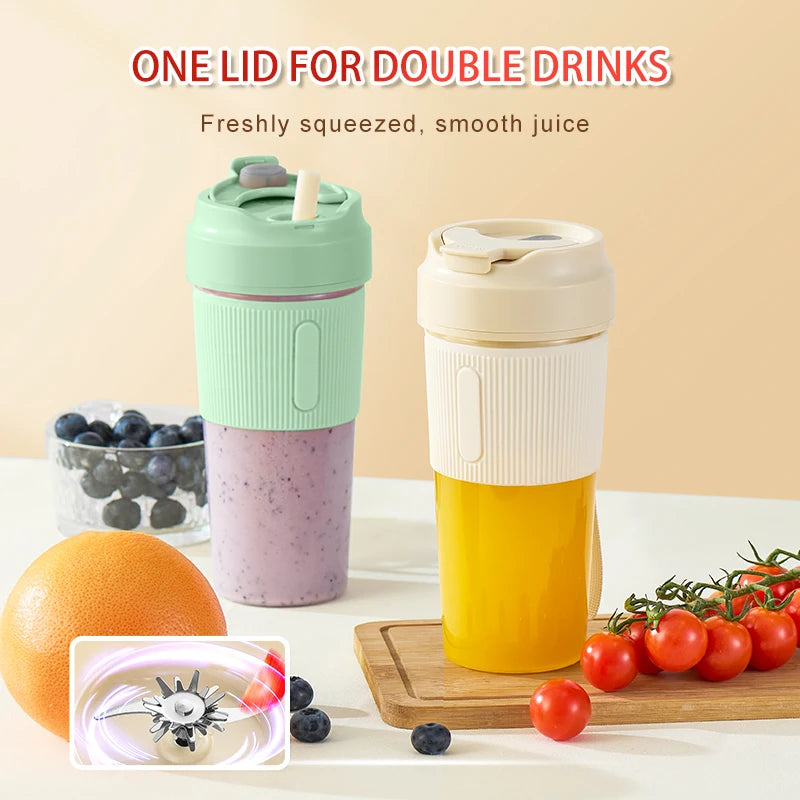 Portable electric juice cup, mini personal blender, suitable for smoothies and fresh juice, suitable for outdoor/camping/gifting