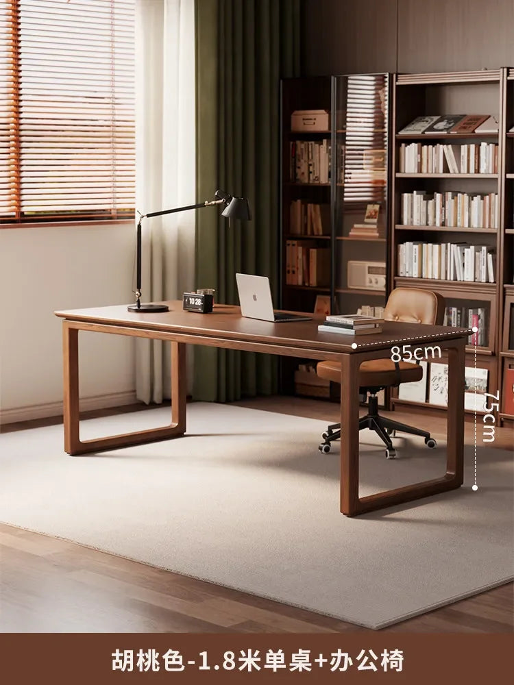 W5.19 Solid Wood Desk Study Room to Living Room Double Office Desk Workbench Home Desk