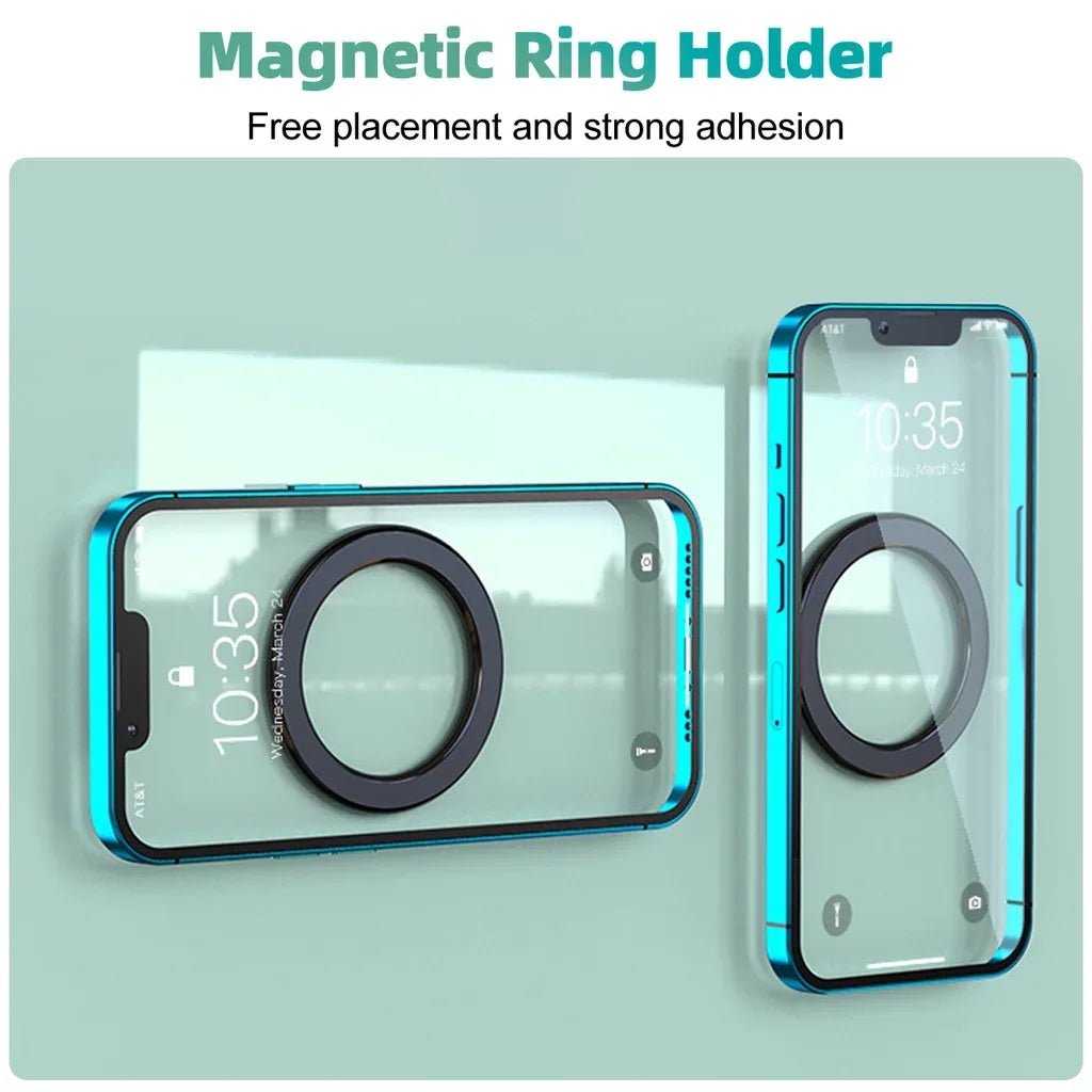 For MagSafe Magnetic Ring Holder Adhesive Strong Magnet Cellphone Wall Mount Mobile Phone Tablet Stand for IPhone 17 16 Pro IPad