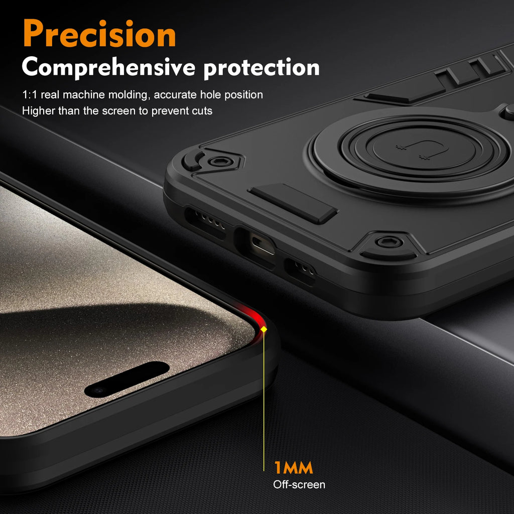 New 360 ° Rotating Metal Car Bracket Ring Reverse Magsafe Magnetic Armor Phone Case For Samsung Galaxy S25 S24 Ultra S23 FE