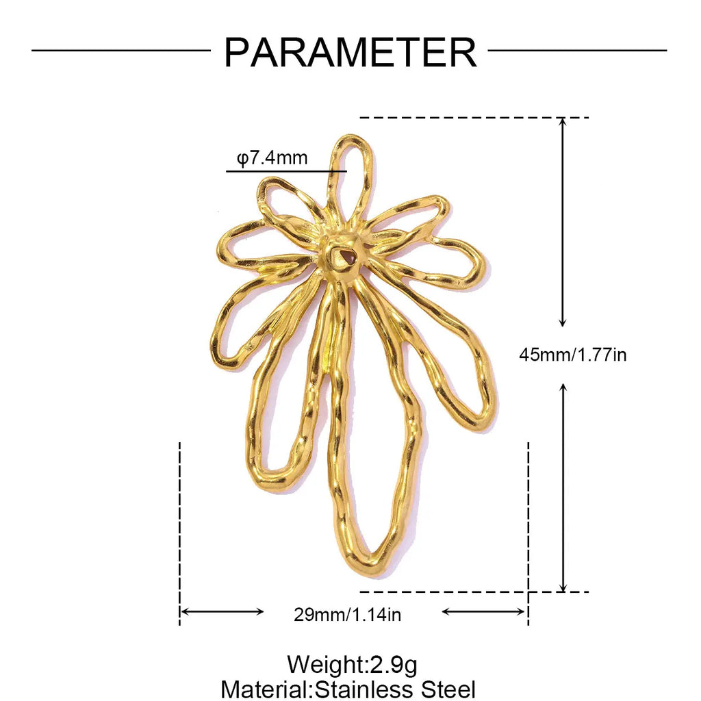 3Pcs/Lot Stainless Steel Flower Sun Charms Gold Color Pendant For DIY Making Earrings Necklace Fashion Accessories Wholesale