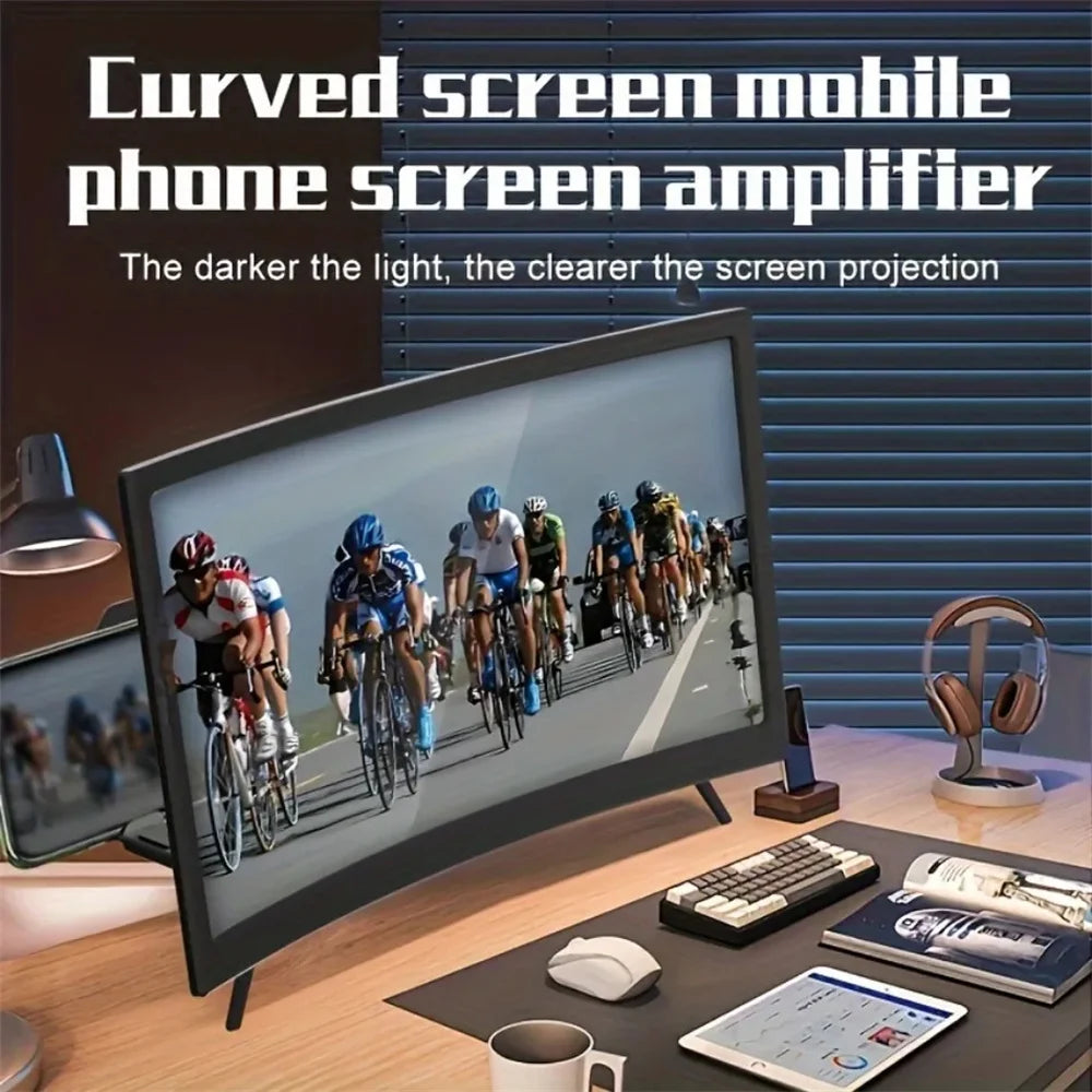 Screen Amplifier Mobile Phone Large Screen Amplifier Curved Screen Enlarged Screen Bracket Video Magnifier Holder Phone Holders