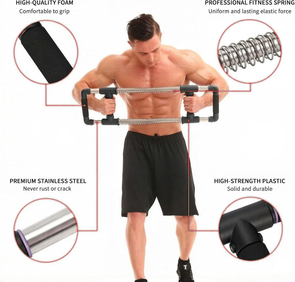 Push down Bar, Chest Exerciser at Home Workout Equipment | Upper Body Strength Trainer for Chest, Arm, Shoulder, Back and Abs, Home Fitness Equipment