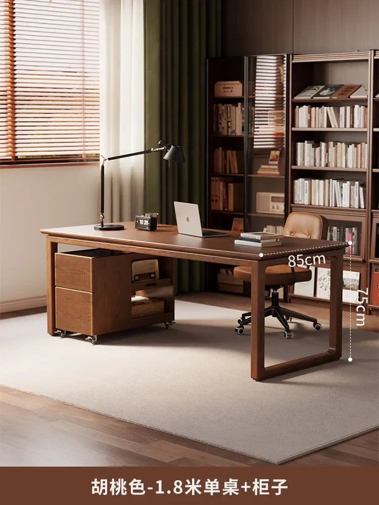 W5.19 Solid Wood Desk Study Room to Living Room Double Office Desk Workbench Home Desk