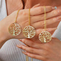 Custom Tree of Life Name Necklace for Women Personalized Mother Kids Family Member Gold Stainless Steel Pendant Choker Jewelry