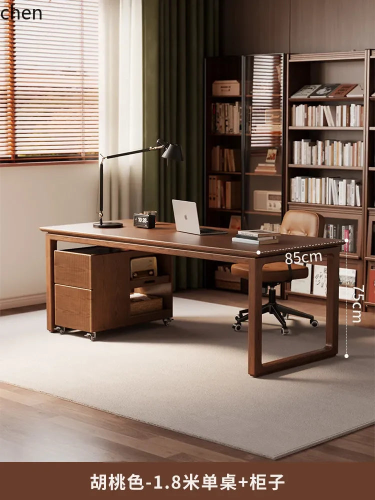W5.19 Solid Wood Desk Study Room to Living Room Double Office Desk Workbench Home Desk