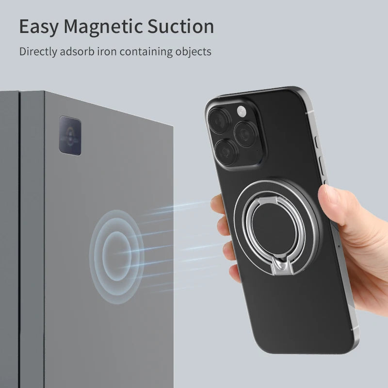 Double Sided MagSafe Phone Stand Magnetic Phone Ring Holder Kickstand Grip for Phone 17 16 Android Gym Car Holder