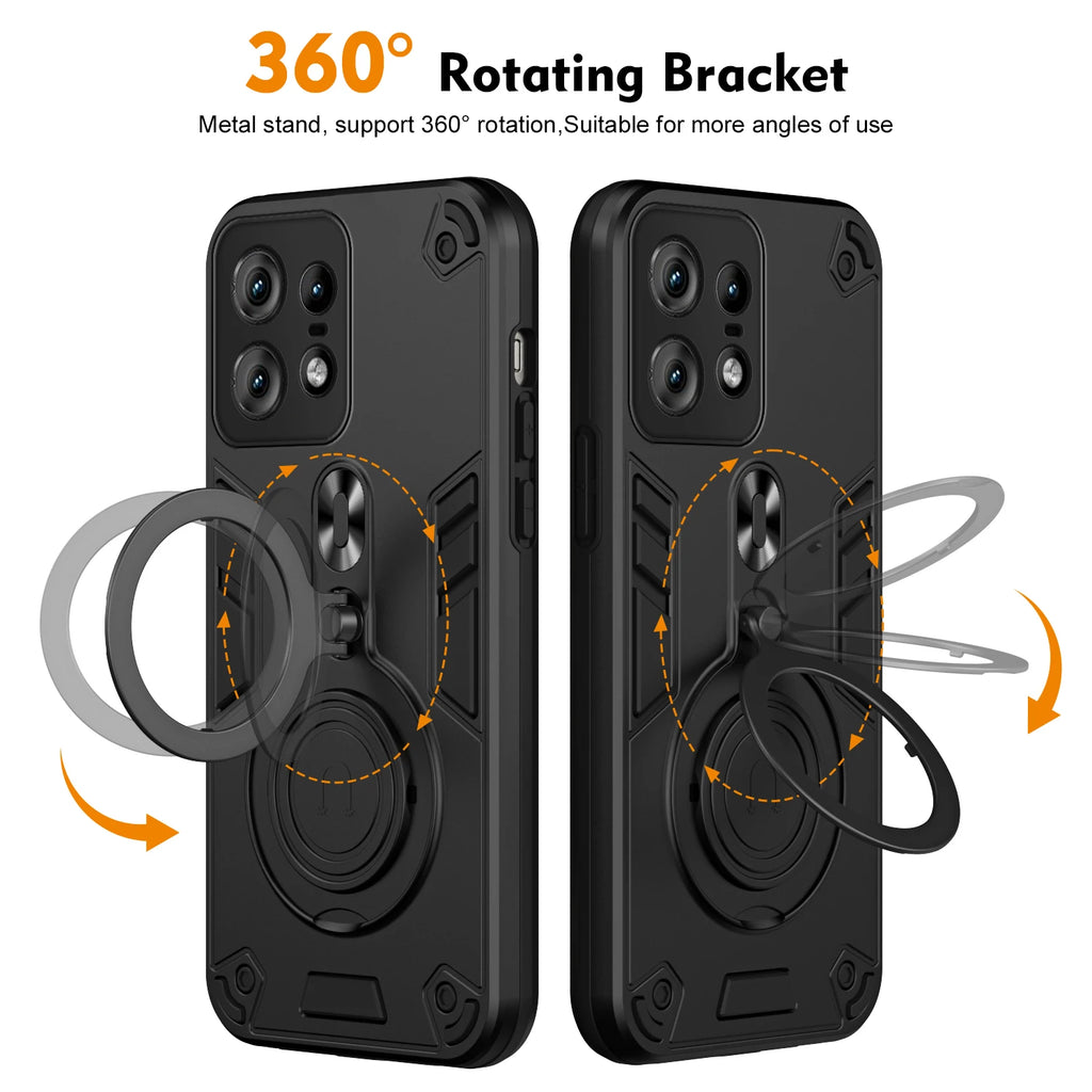 360 ° Rotating Metal Car Bracket Ring Reverse Magsafe Magnetic Armor Phone Case For Motorola Moto EDGE 50 40 PRO 40Neo 50Neo