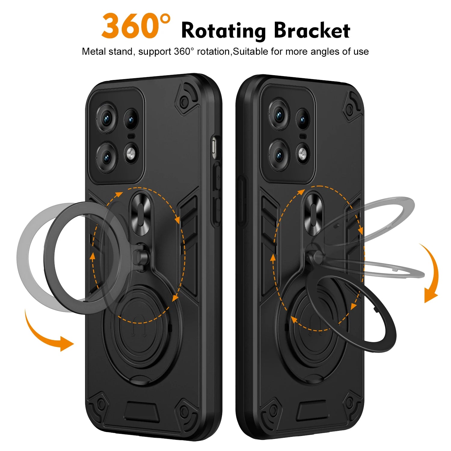 360 ° Rotating Metal Car Bracket Ring Reverse Magsafe Magnetic Armor Phone Case For Motorola Moto EDGE 50 40 PRO 40Neo 50Neo