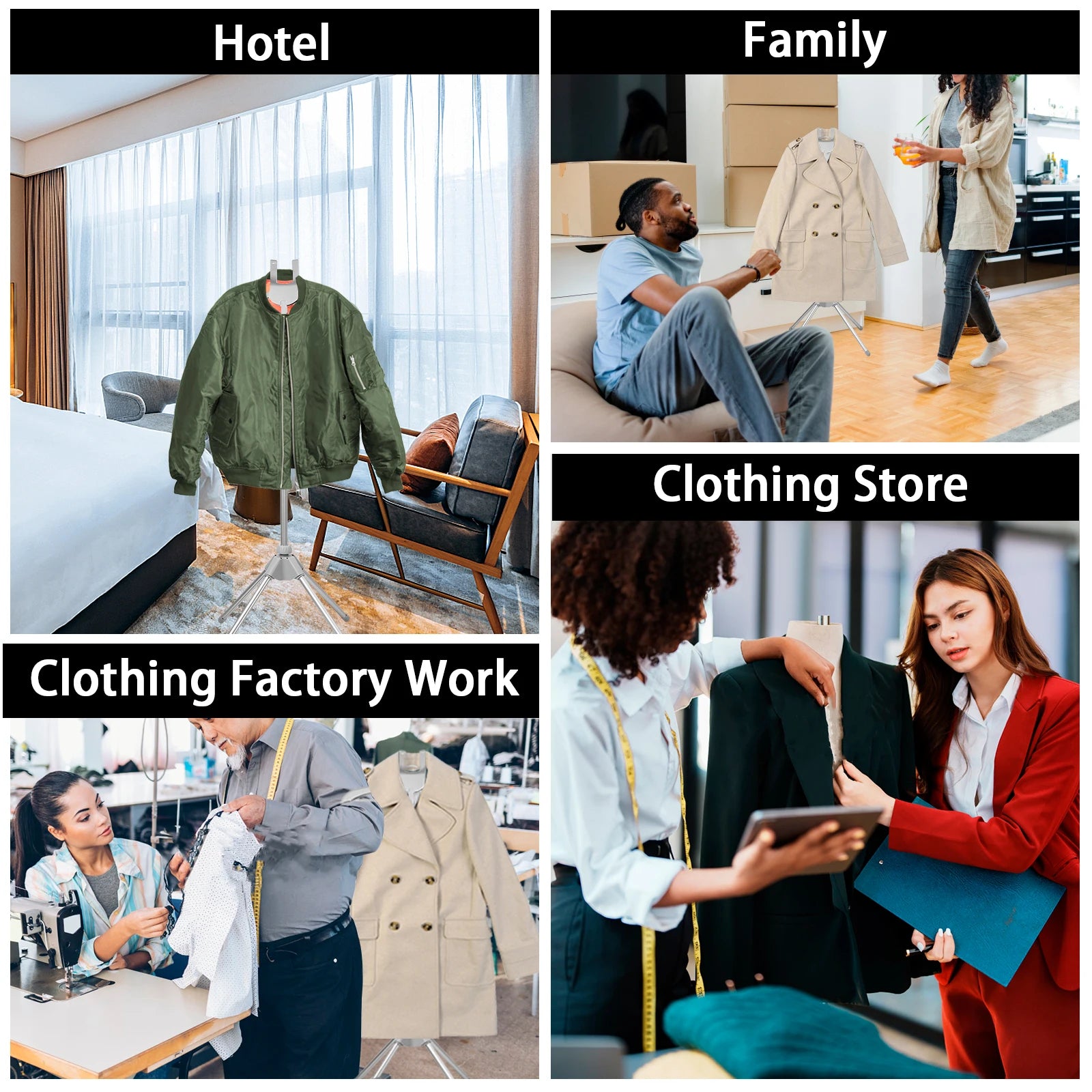 Steamer Stand Telescopic Iron Steam Clothes Hanger 85-160cm Adjustable Height Foldable for Hanging Ironing Clothes Hanger