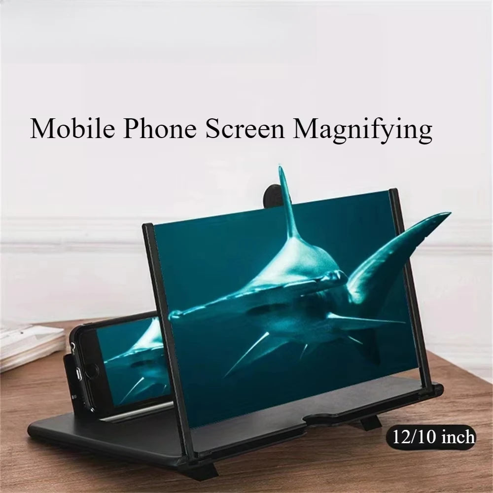 12/10" HD Screen Magnifier Phone Amplifier Anti Blue Light Eye Protection Multi-Function Desktop Stand For iPhone Samsung Xiaomi