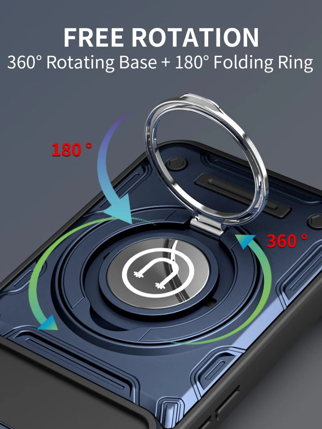 Magnetic Car Mount 360° Ring Kickstand Phone Case with Slide Camera Lens Cover For Google Pixel 9 10 Pro XL Shockproof Cover